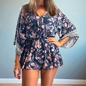 DRESS FORUM LOS ANGELES FLORAL PRINT SHORTS ROMPER